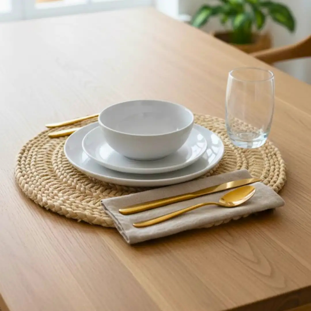 Set de table beige en jute